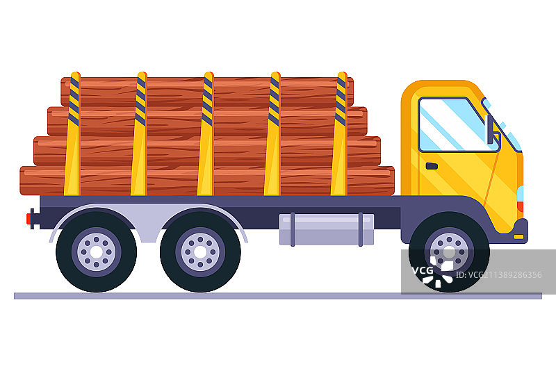 大型卡车从锯木厂运输木材图片素材
