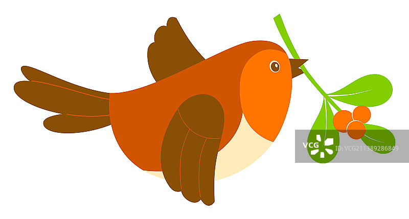 圣诞知更鸟卡通剪贴画图片素材