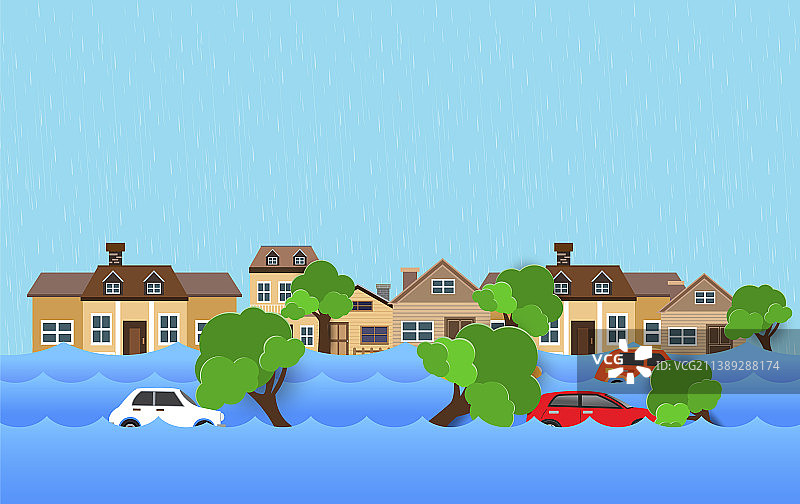 房屋自然洪灾图片素材