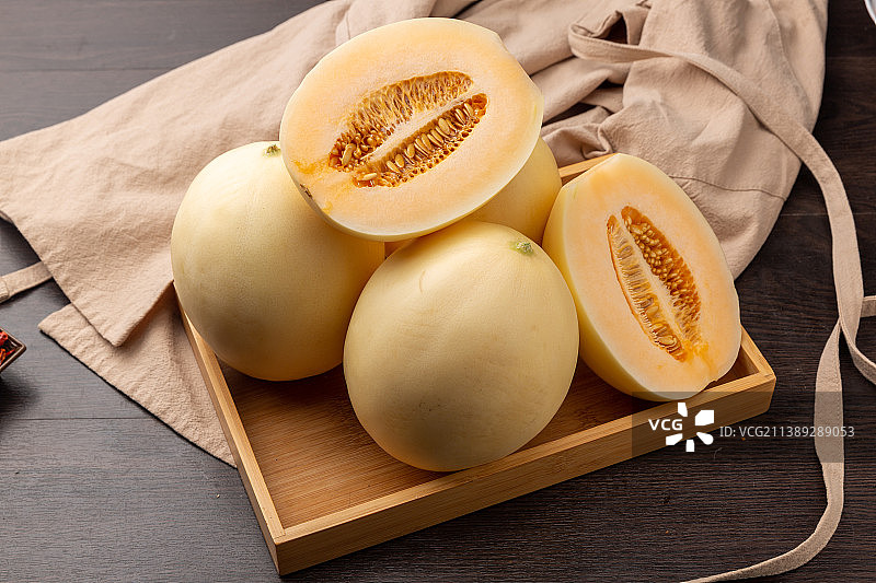 美都白甜瓜图片素材