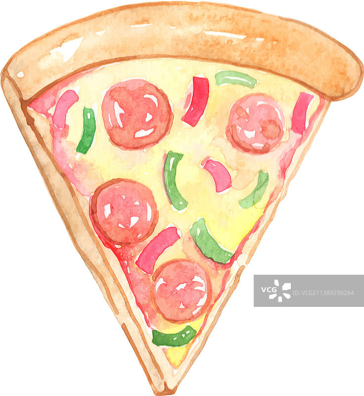 水彩披萨图片素材