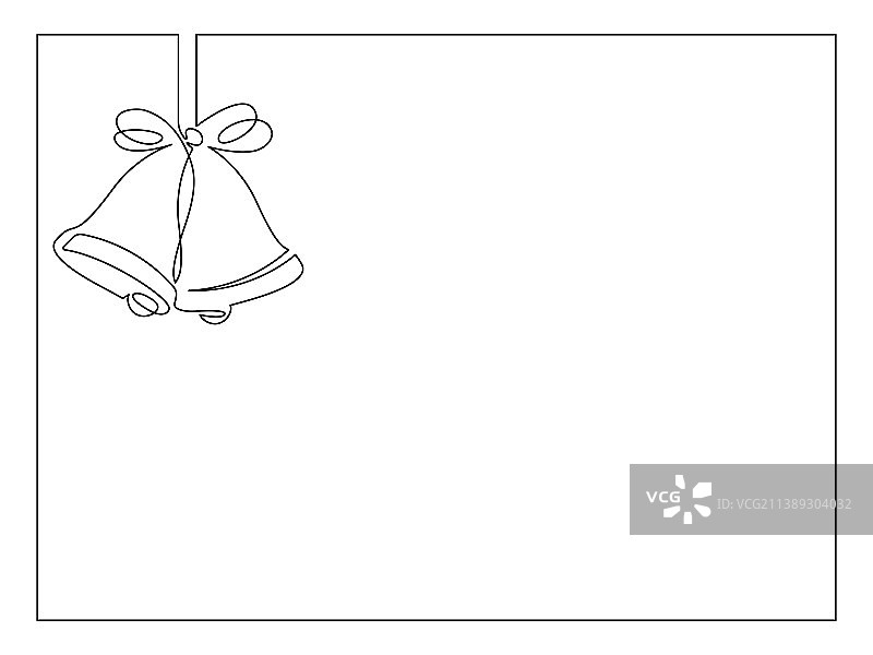 圣诞铃铛丝带蝴蝶结相框图片素材