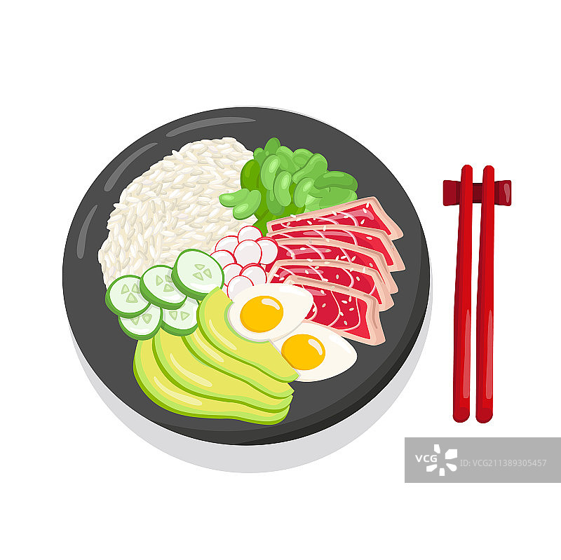 金枪鱼夏威夷盖饭图片素材