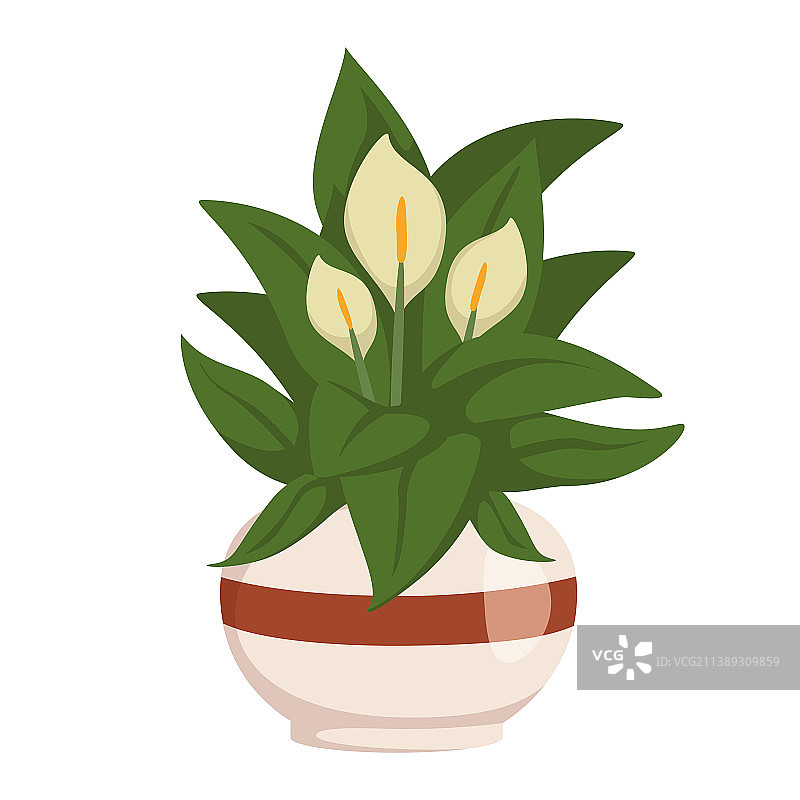 卡通风格盆栽房子图片素材