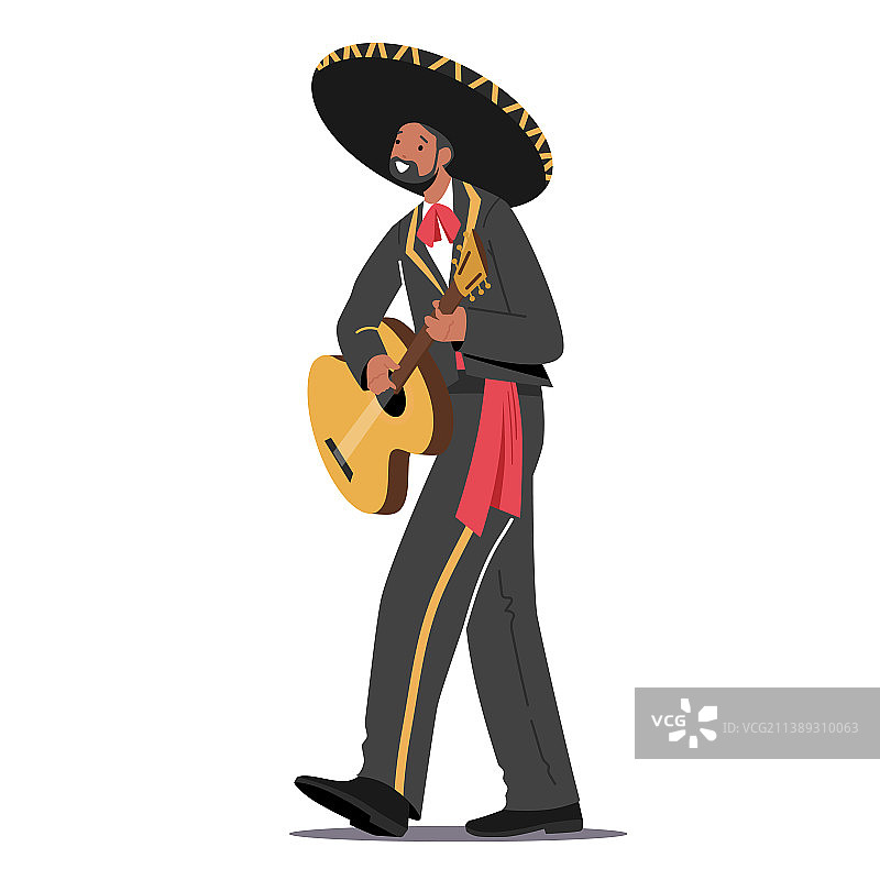 在嘉年华上演奏的墨西哥音乐家图片素材