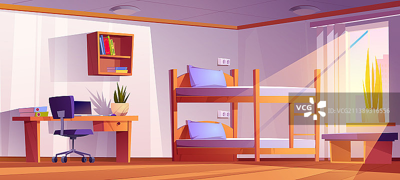学生宿舍高低铺房间图片素材