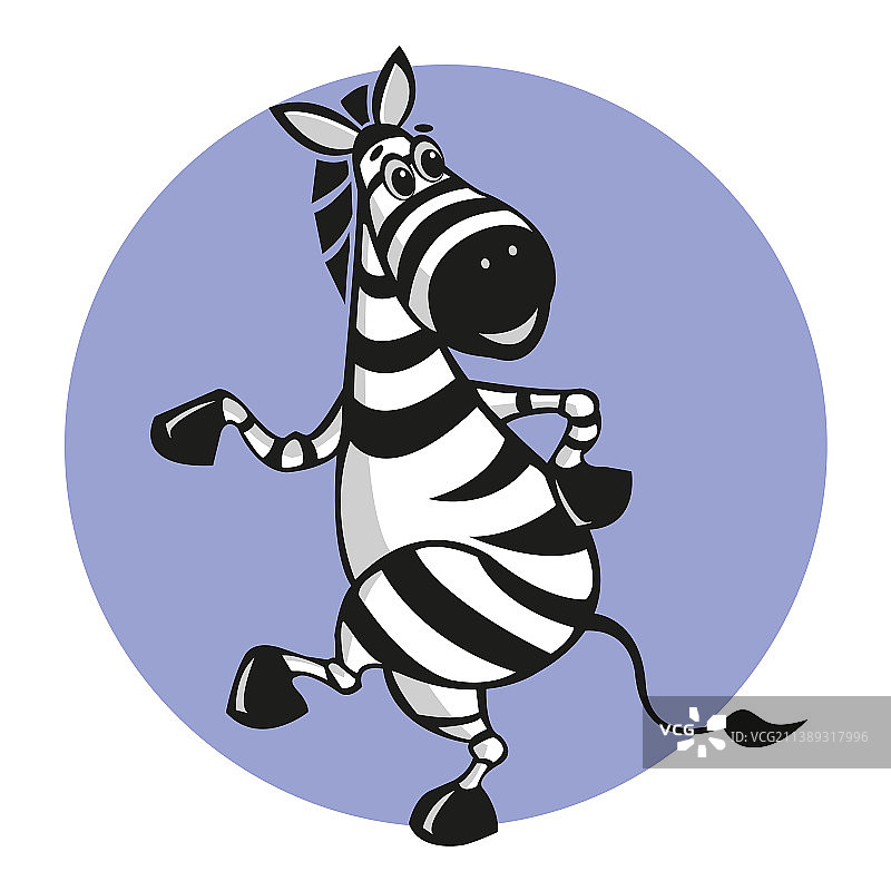跳舞的快乐卡通斑马图片素材