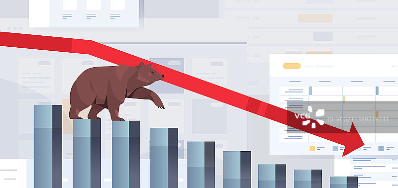 愤怒的熊，动物市场趋势，证券交易所图片素材