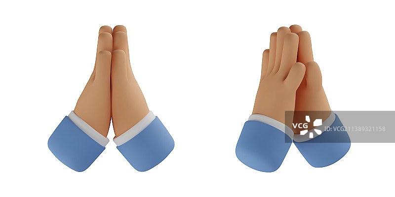 3D祈祷之手图标图片素材