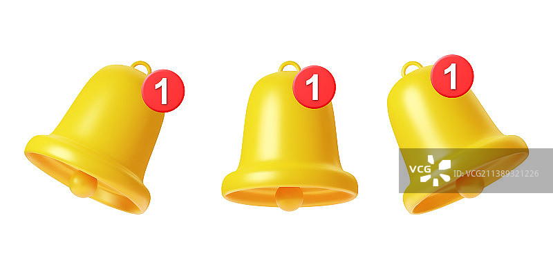 带有新消息的铃铛图标合集图片素材