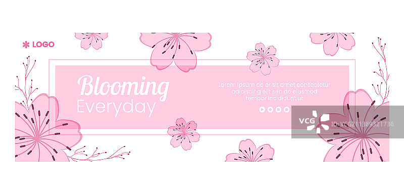 盛开的樱花封面模板图片素材