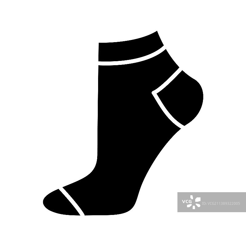 黑色袜子字形图标图片素材