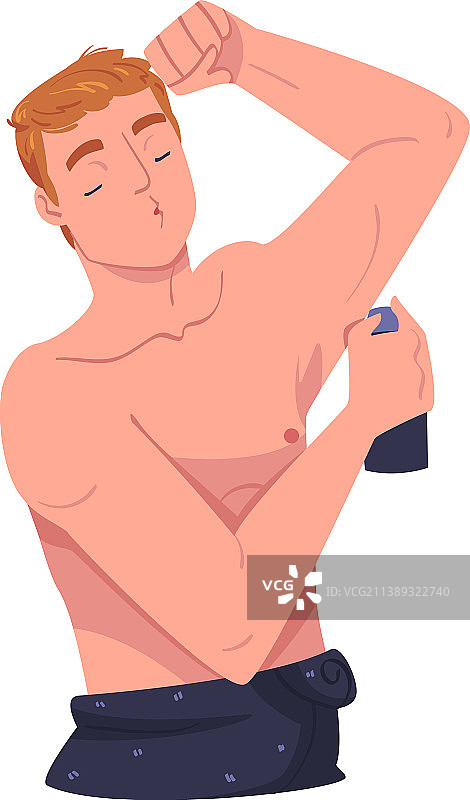 在浴室里做卫生程序的男人图片素材