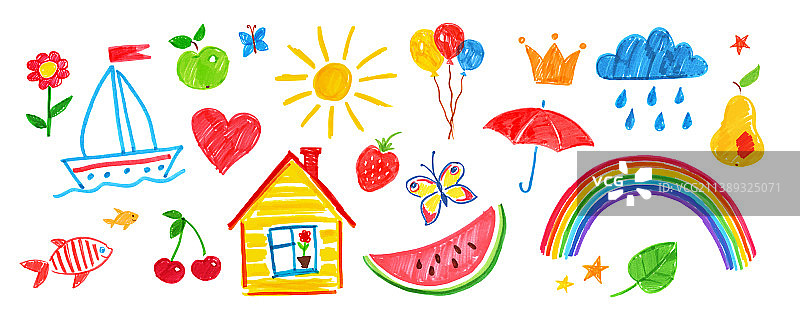 儿童画图案图片素材