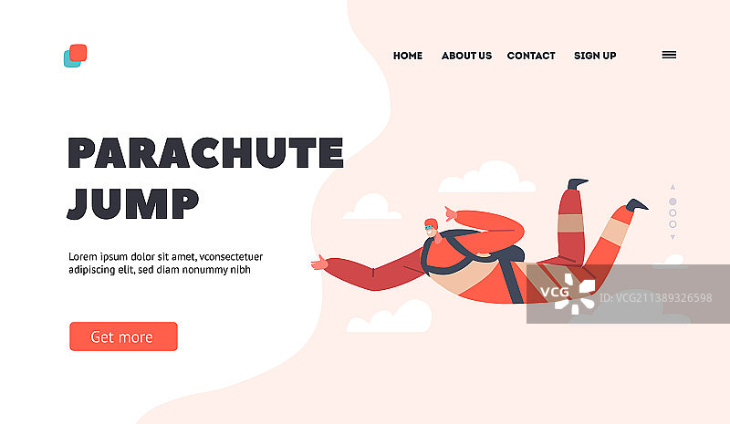 跳伞着陆页模板图片素材