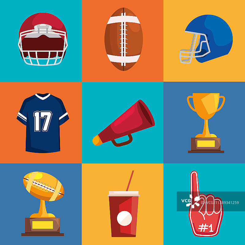 美式橄榄球九宫格图标图片素材