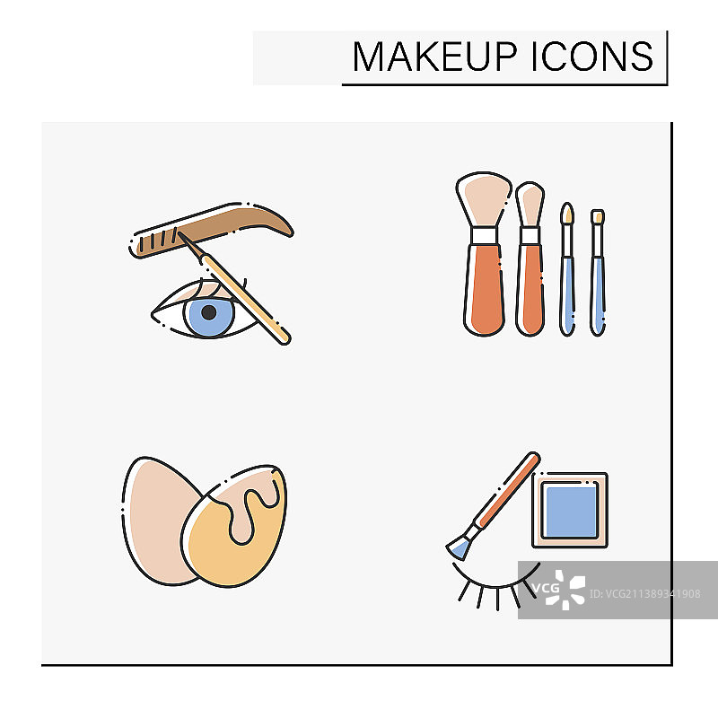 化妆颜色图标集图片素材