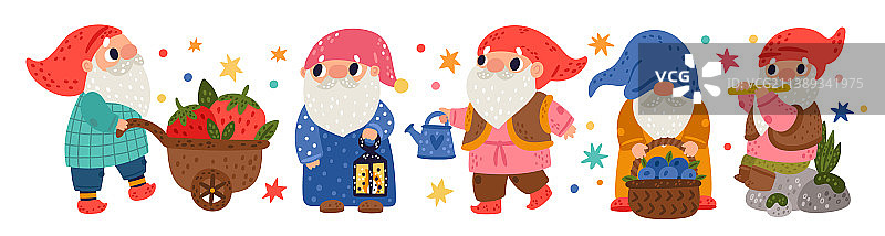 可爱的花园侏儒卡通人物图片素材