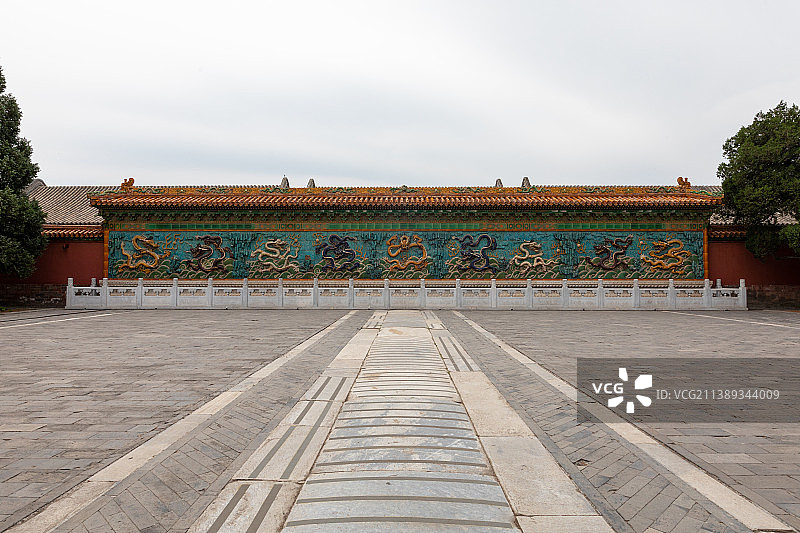 北京故宫紫禁城九龙壁全景图片素材
