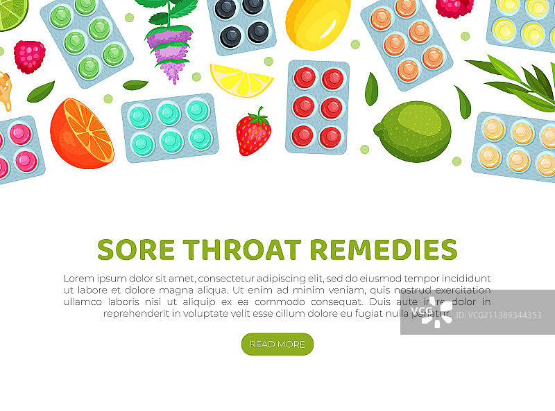 喉咙痛含片着陆页模板图片素材