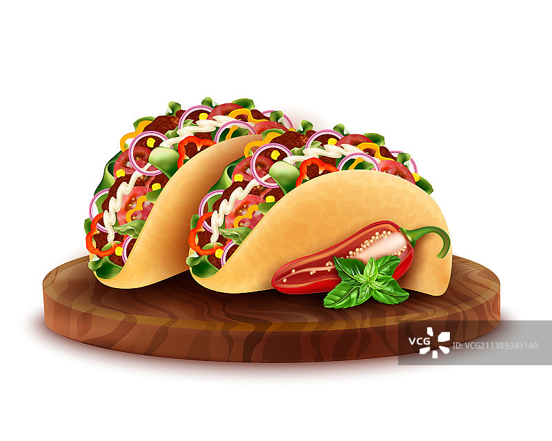 逼真细腻的3D墨西哥卷饼图片素材