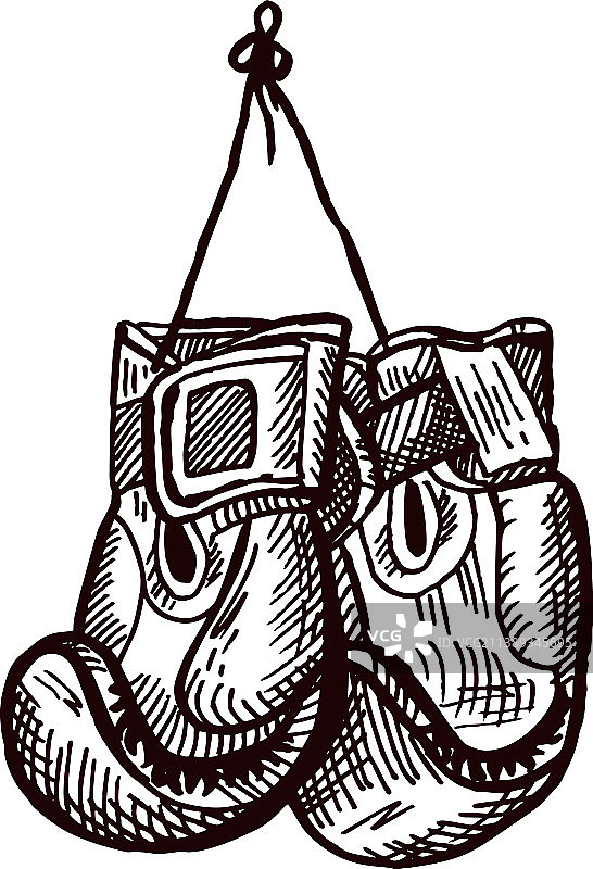 拳击手套素描体育素材图片素材