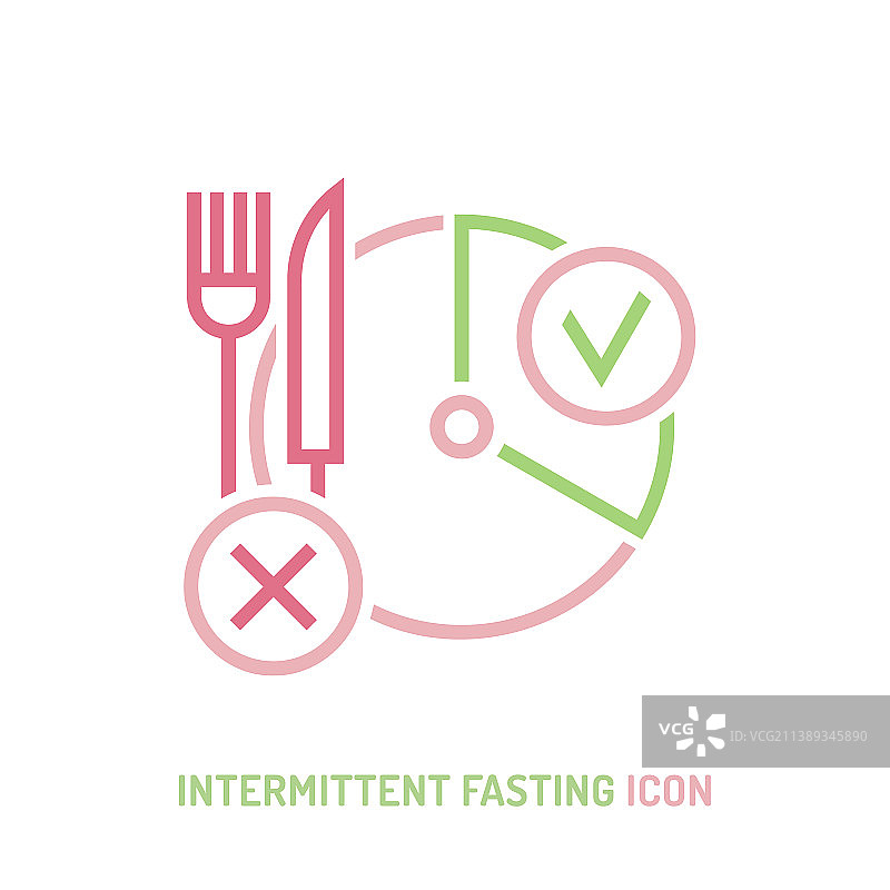 间歇性禁食图标个人饮食计划图片素材