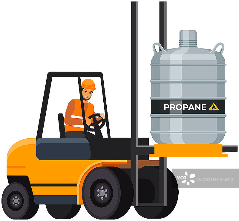 使用燃气瓶的叉车图片素材