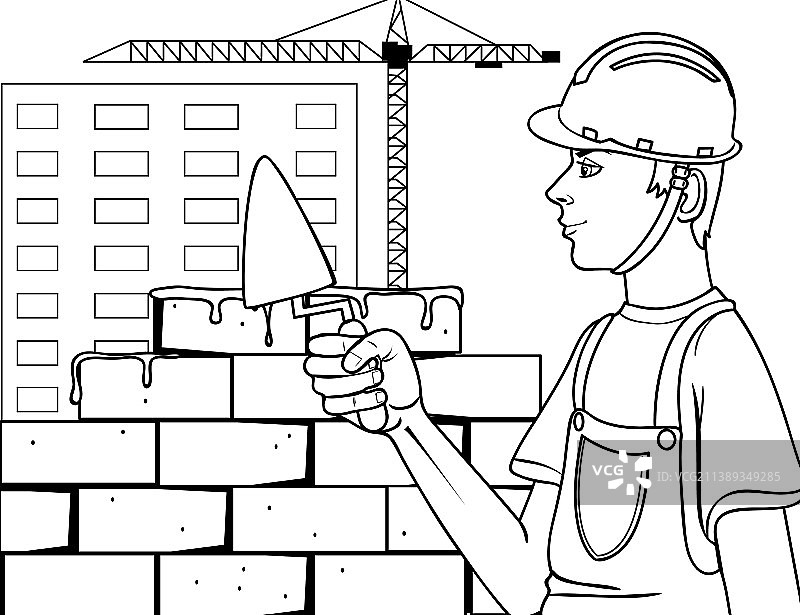 泥瓦匠轮廓图图片素材