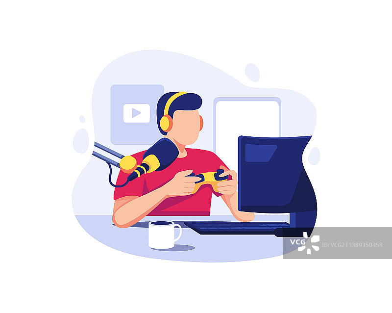 游戏玩家直播电脑游戏图片素材