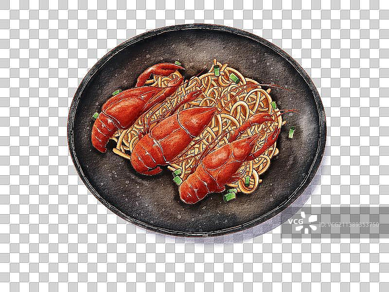 麻辣龙虾乌冬面图片素材