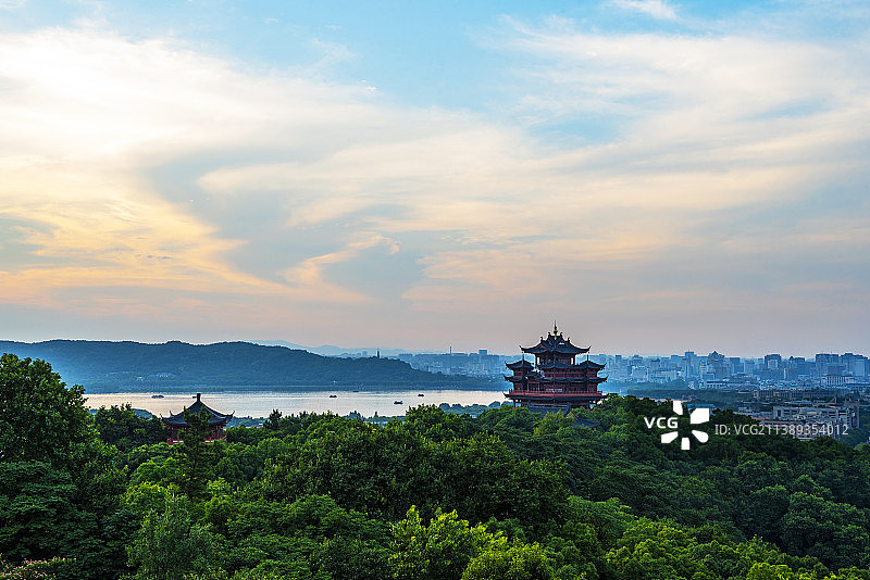 杭州城隍阁风光 杭州风光 吴山广场 江南 风景图片素材