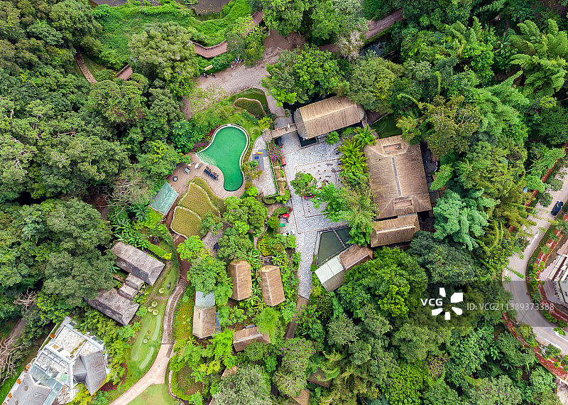 云南普洱思茅西盟县度假酒店图片素材