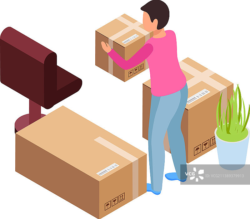 搬迁2.5D图标图片素材