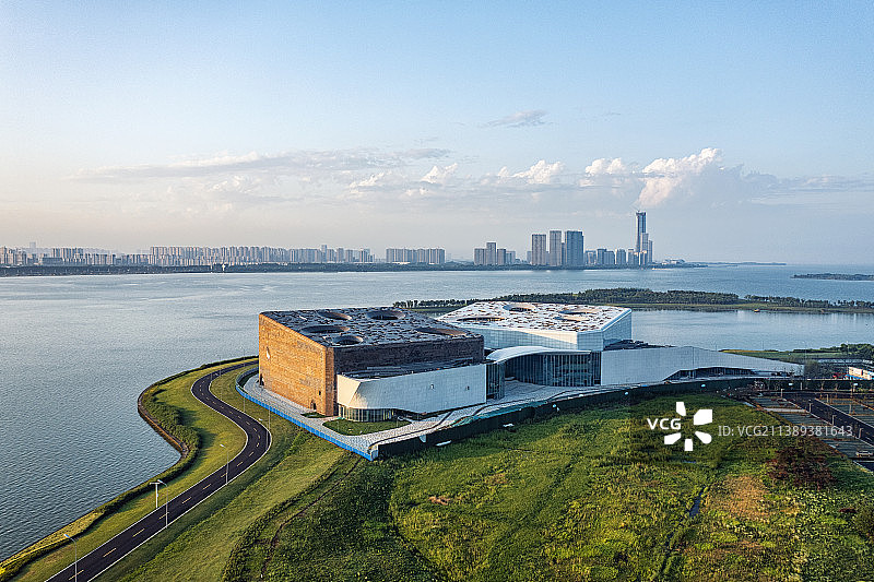 苏州吴中区东太湖的风景航拍图片素材