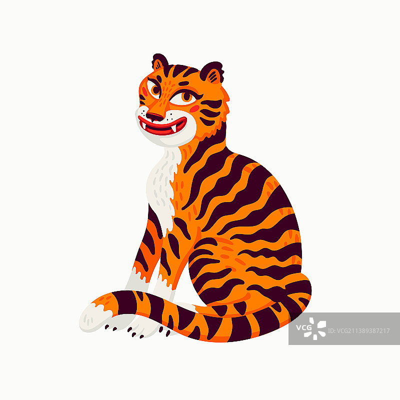 卡通老虎橙色老虎图片素材