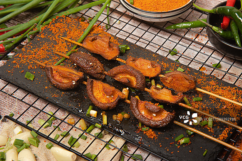 烧烤香菇串图片素材