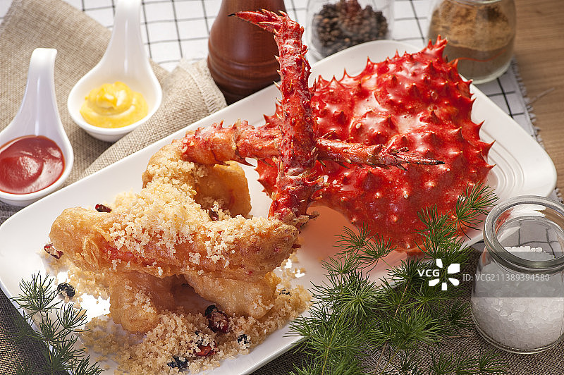 香煎帝王蟹足图片素材