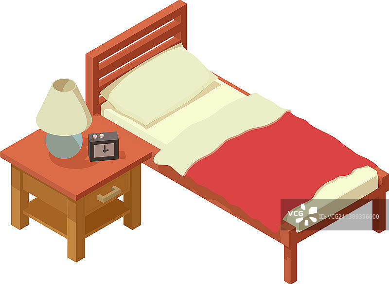 卧室家具等距单图标图片素材