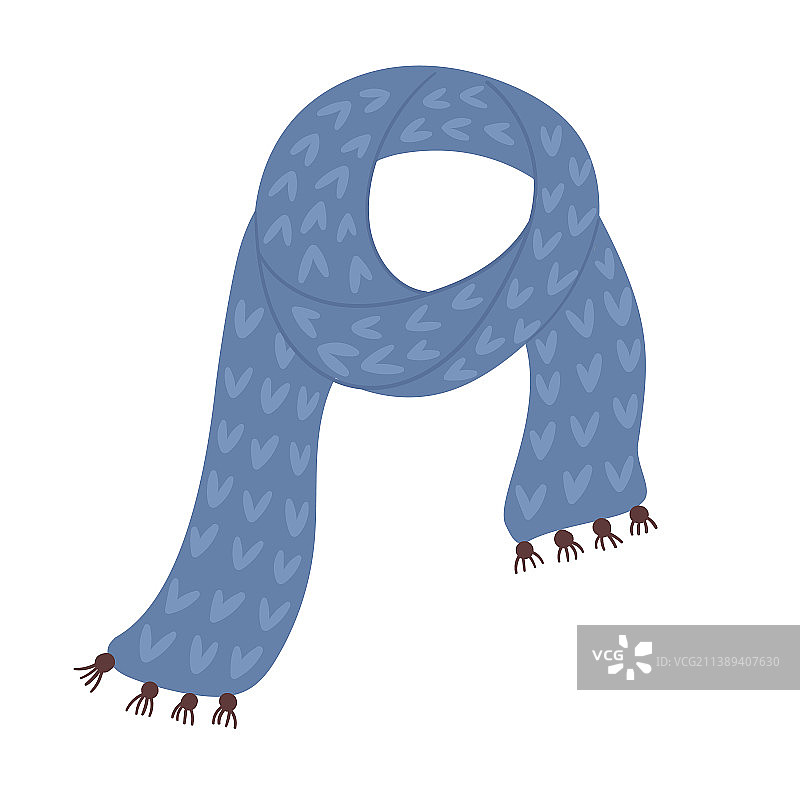 蓝色针织围巾图片素材