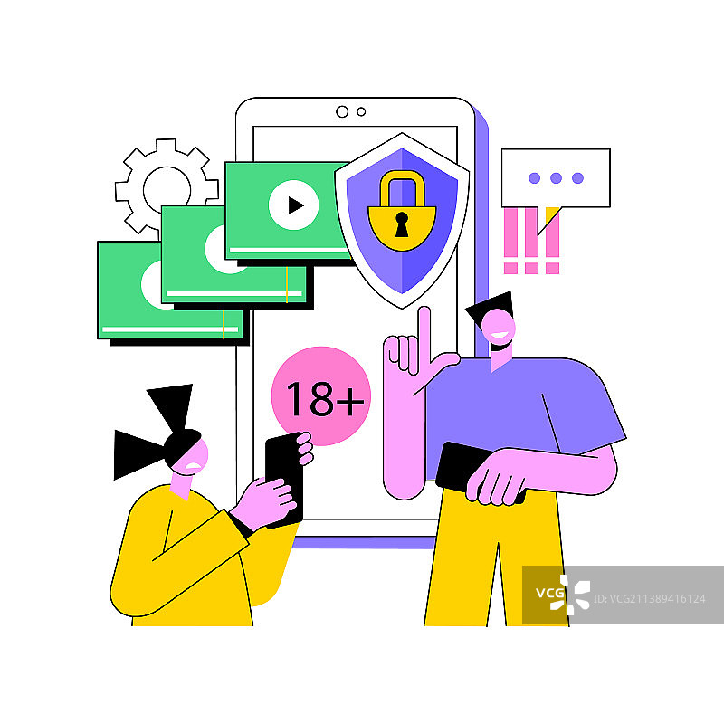 家长控制软件抽象概念图片素材