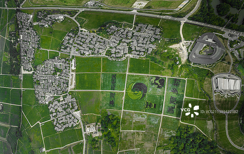 崇州五星村航拍图片素材