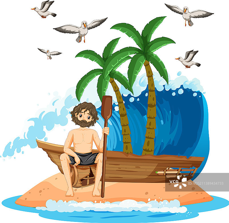 荒岛上的男人图片素材