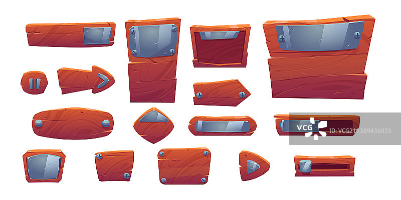 UI游戏金属板木板图片素材