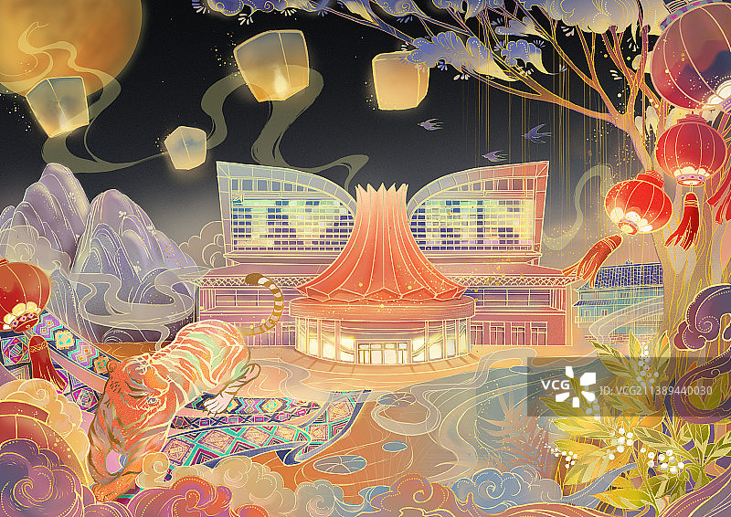 虎年国潮城市南宁图片素材