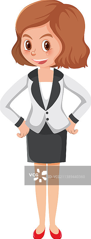 白色背景上的卡通秘书图片素材