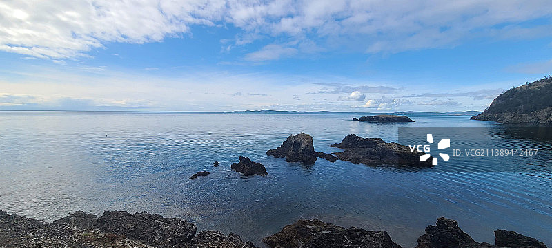 美国华盛顿州迪ception Pass海景风光图片素材