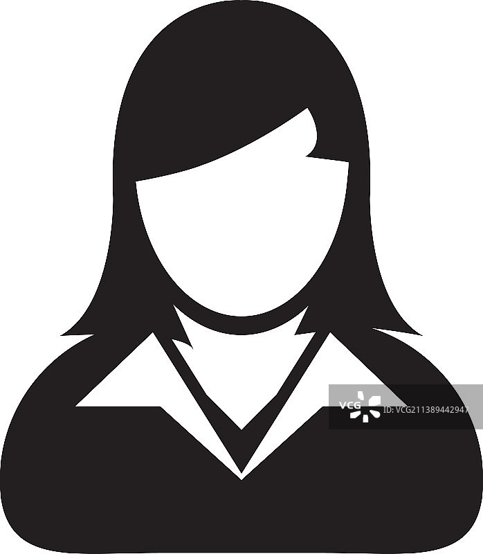 经理图标女性用户个人资料头像图片素材
