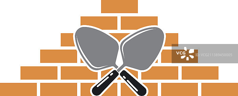 建筑建造者设计的泥刀工具图标图片素材