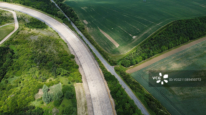 英国米尔布鲁克试验场乡村景观鸟瞰图图片素材